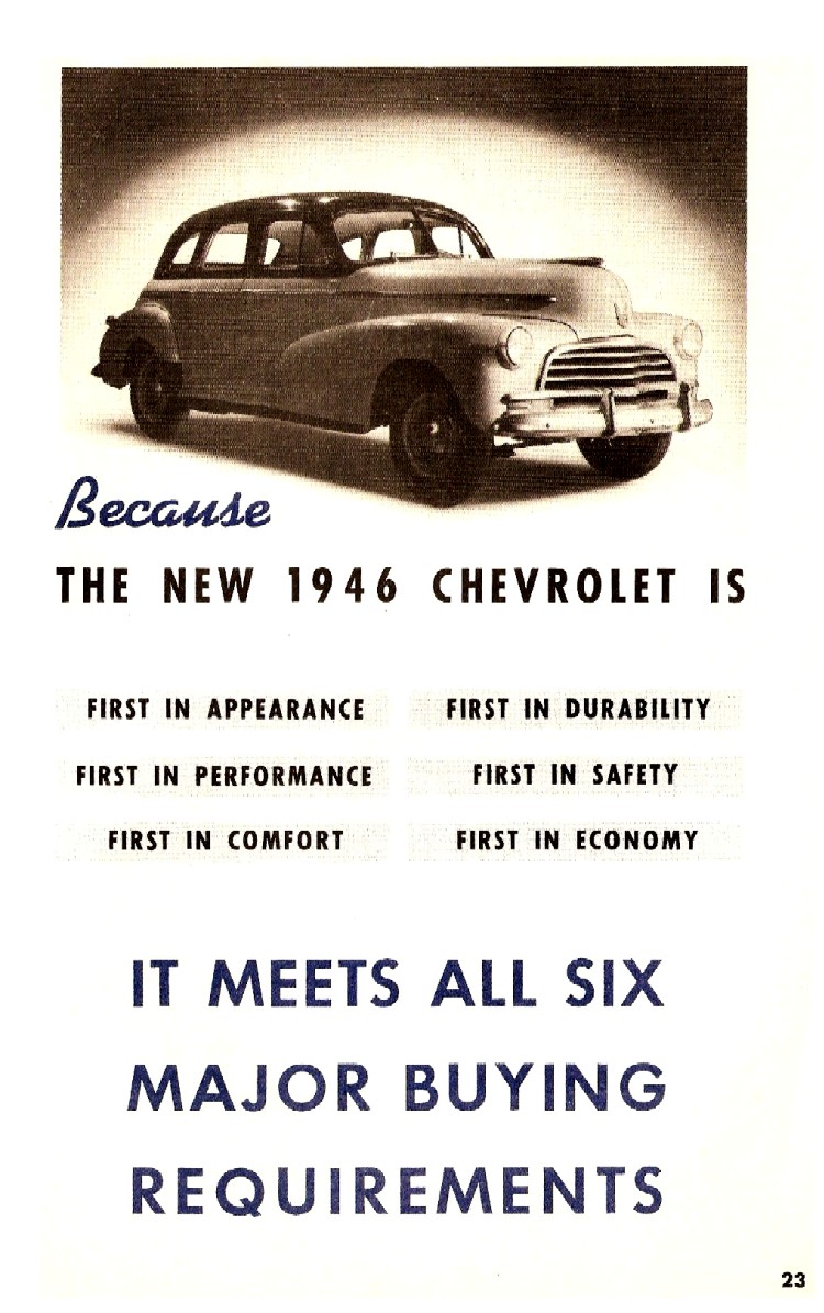 1946 Chevrolet First In Value Booklet Page 22